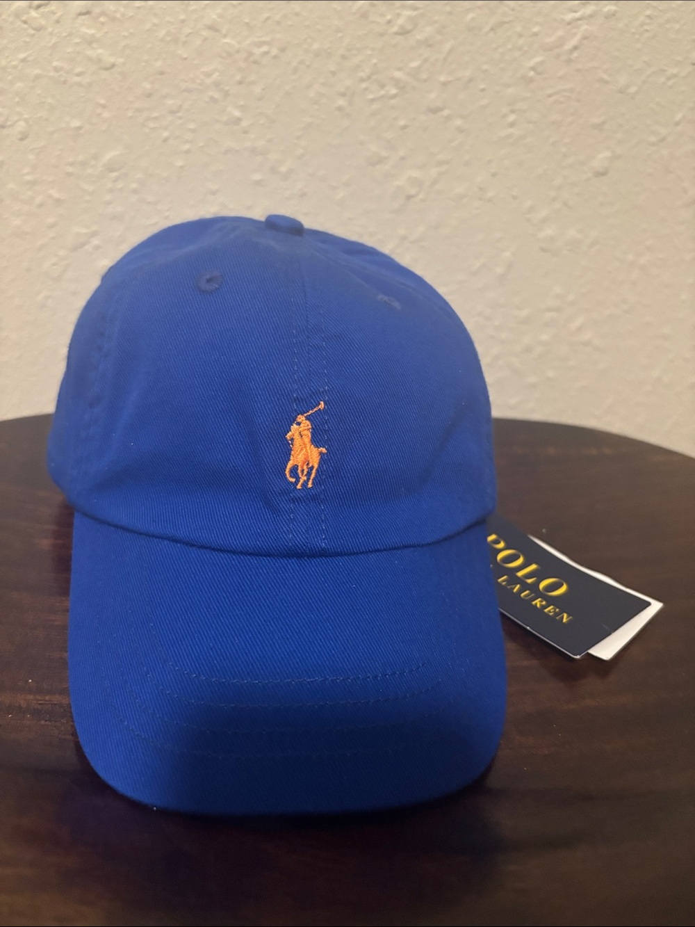 Polo by Ralph Lauren Royal Blue Kids Cap with Orange Pony